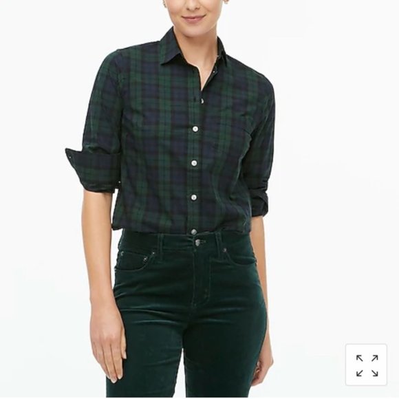 J.Crew Black Watch Plaid Top - Picture 1 of 11